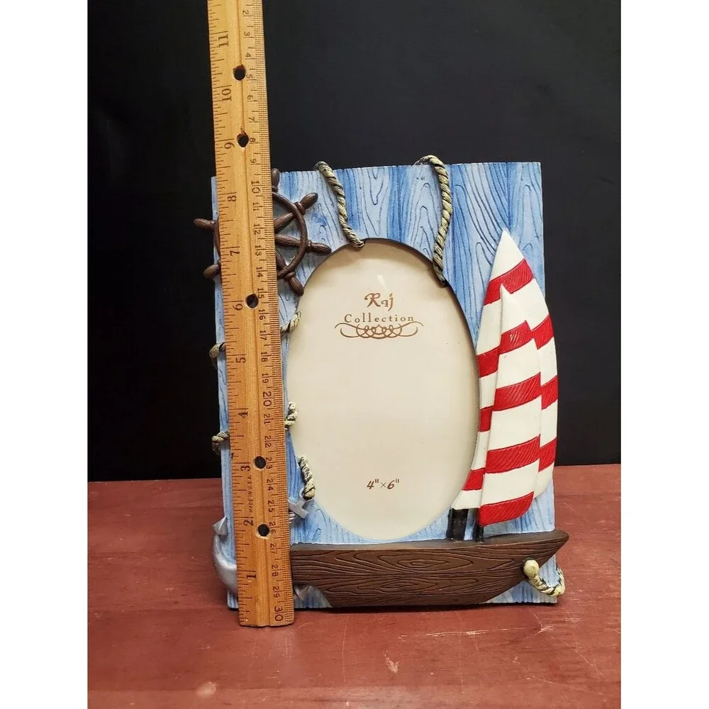 Anchors Away! Vintage Sailboat Photo Picture Frame 4x6